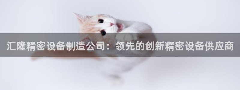 彩神v8手机客户端怎么下载：汇隆精密设备制造公司：领先的创新精密设备供应商
